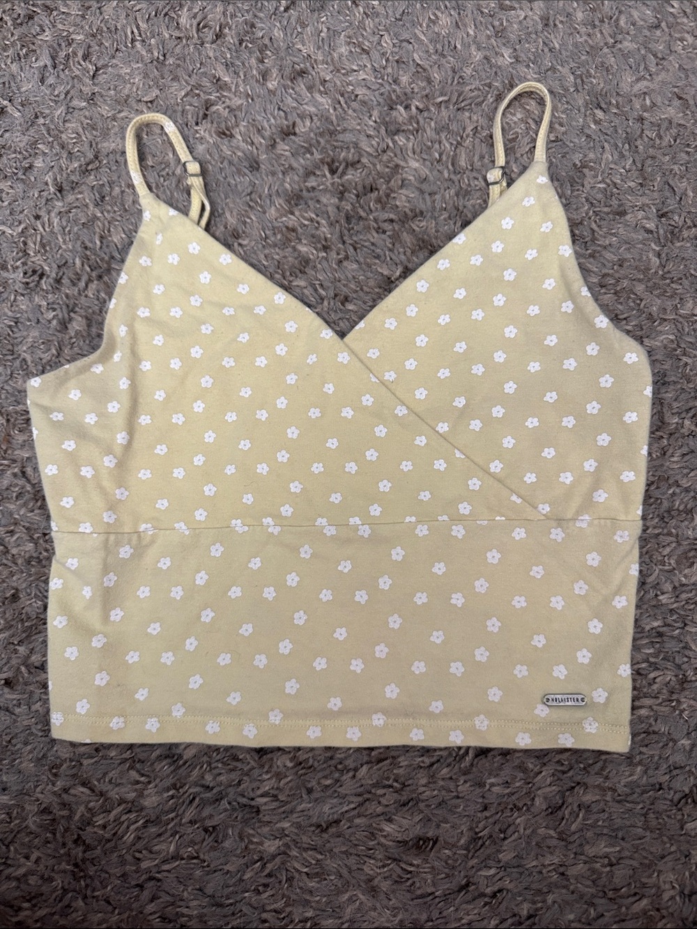 Hollister Pale Yellow Floral Wrap Cami